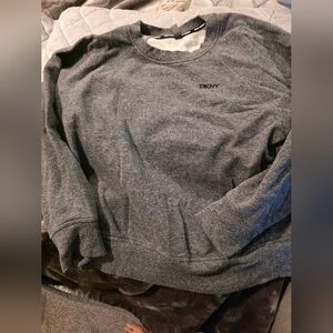 DKNY WoMen's Heather Gray Crewneck Pullover